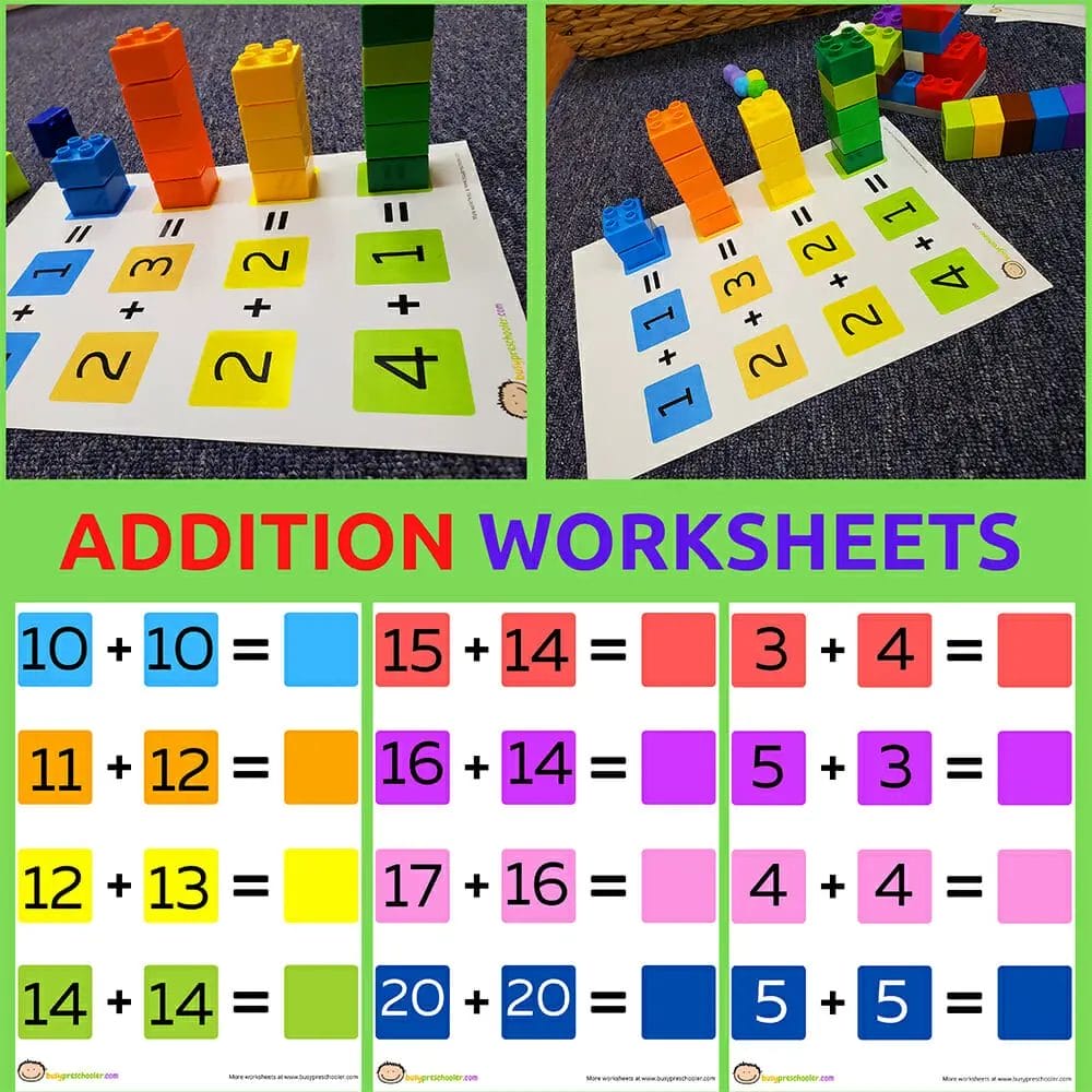 build a tower math worksheet busypreschooler com